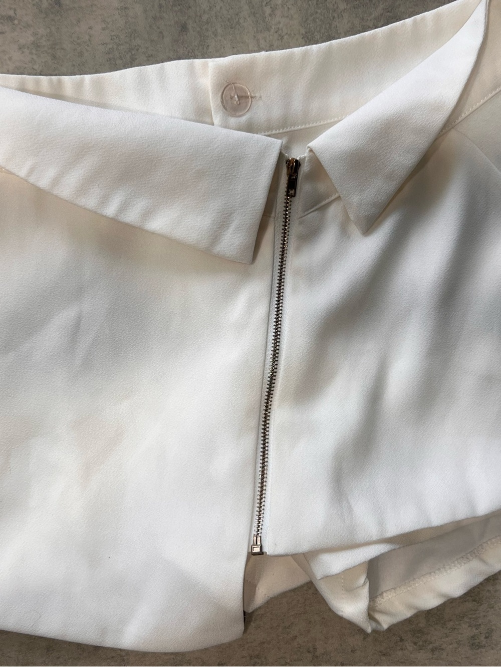 Women’s White Zip-Front Skort with Collar